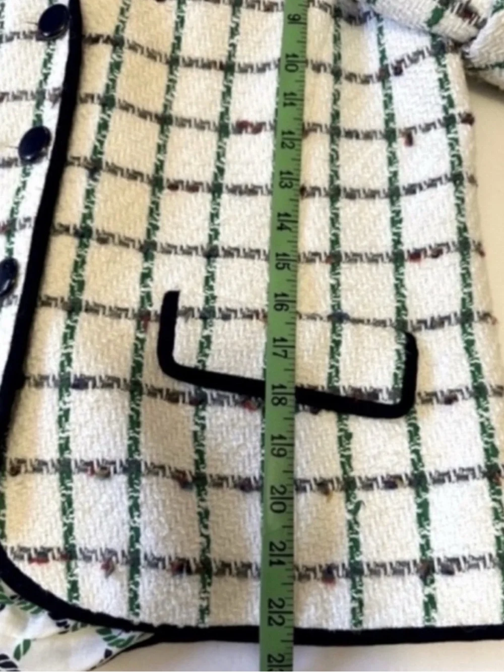 Tory Burch Pocomo Jetty Tweed Check Plaid Blazer